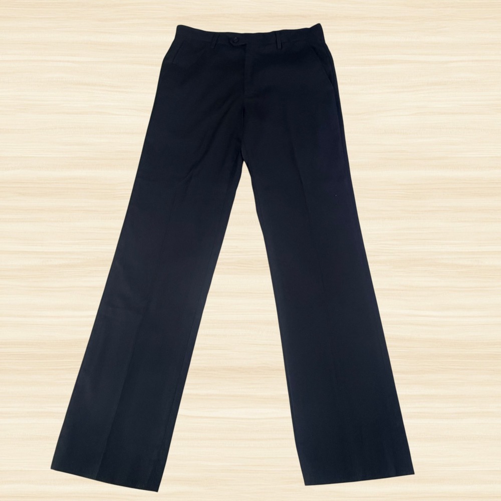 Versace Men Black Dress Pants Straight Leg Tailored Luxury Trousers 30x30 Formal